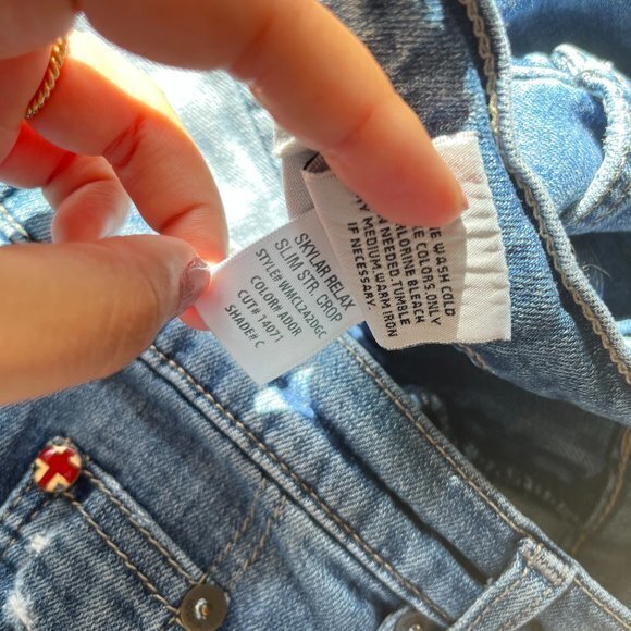 Hudson Skylar Relax Slim Straight Crop Jeans in Ador Womens Size 28 Distressed - Picture 9 of 9